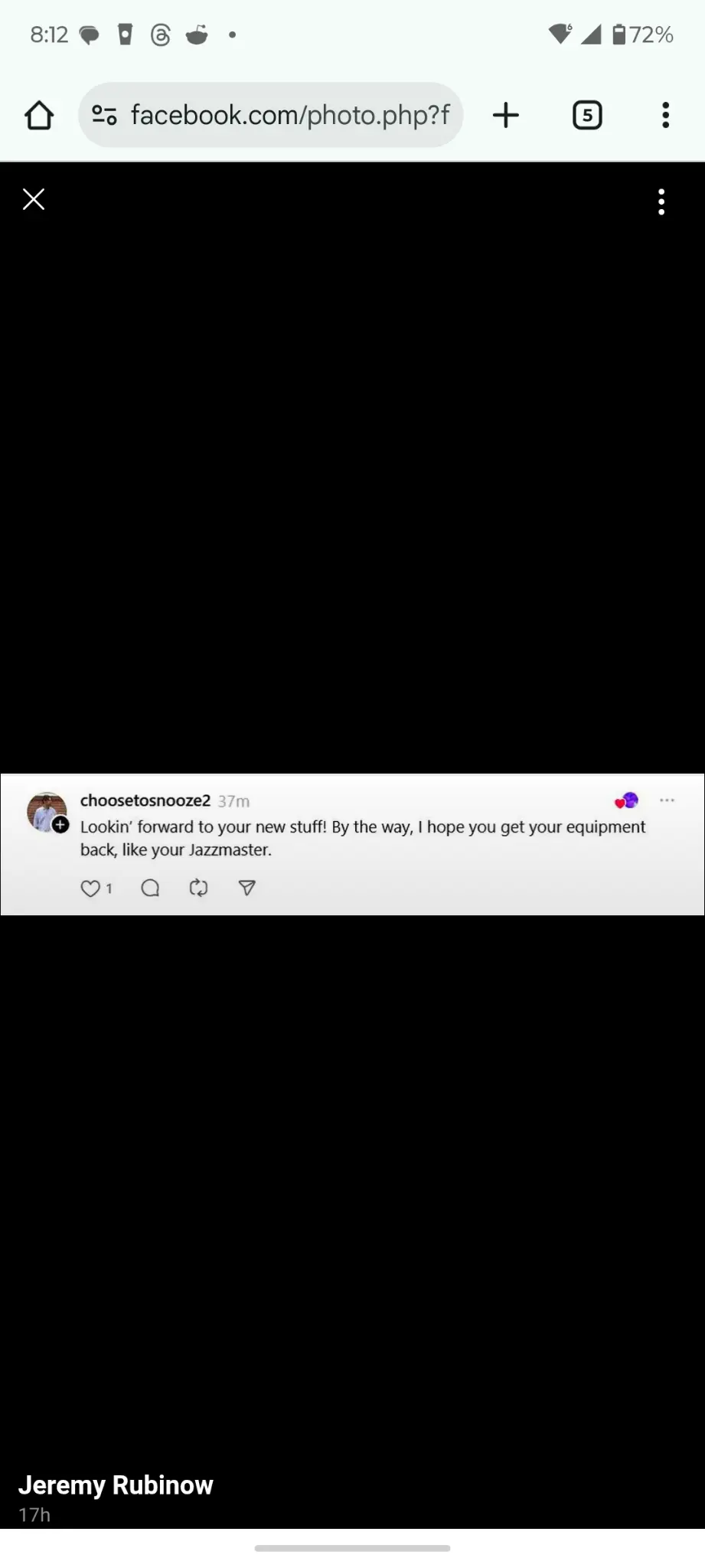 Facebook screenshot showing Steven Drozd's departure from The Flaming Lips